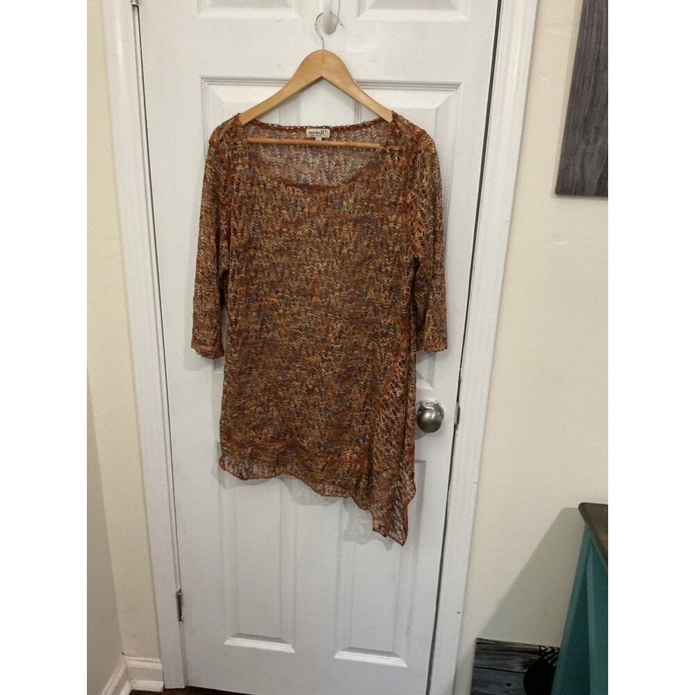 One World Multicolor Asymmetrical Tunic Top